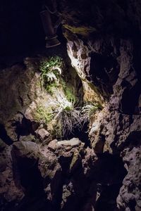 Low angle view of rock formation in cave