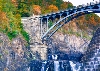 Arch bridge over river