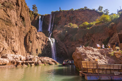 Scenic view of waterfall