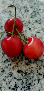 Close-up of strawberries on table