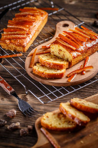 Close-up of food on cutting board