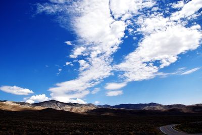 View of landscape against cloudy sky