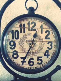 Close-up of information sign