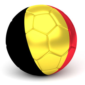 Close-up of soccer ball against white background