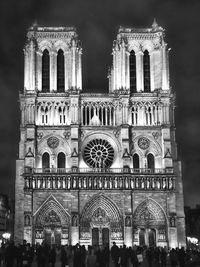 Low angle view of historic building. cathedral notre-dame in paris