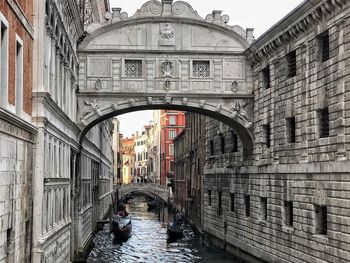 Bridge over canal in city