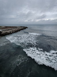 Scenic view of sea with waves