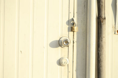 Close-up of closed door