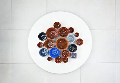 Directly above shot of fruits on table