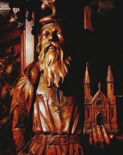 Low angle view of statue in temple