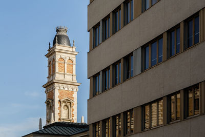 Low angle view of tower against sky