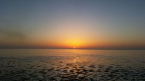 Scenic view of sea at sunset