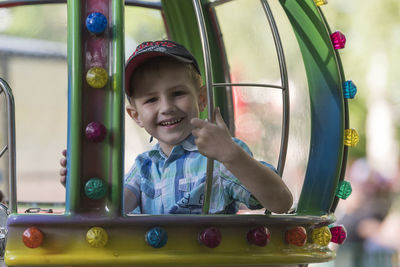 Portrait of cute boy smiling