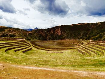 Scenic view of old ruins from peru