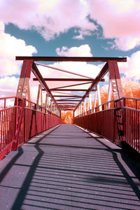 View of footbridge against sky