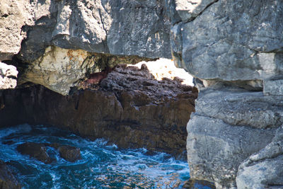 Full frame shot of rock in water