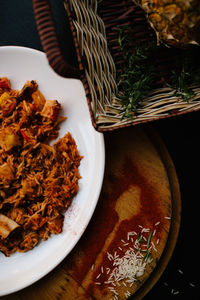 Close-up of food on table