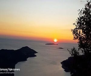 Scenic view of sea during sunset