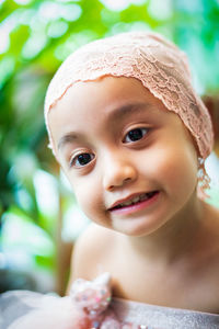 Close-up portrait of smiling boy