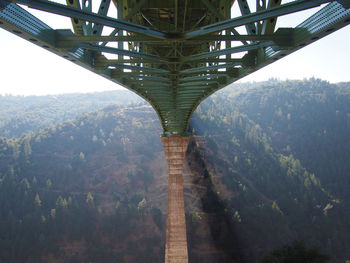Underneath view of bridge on mountain