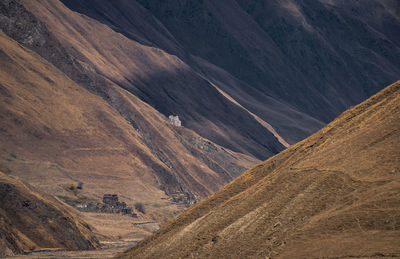Scenic view of mountains against clear sky