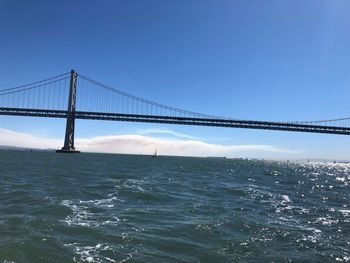 Suspension bridge over sea