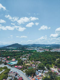 High angle view of townscape against sky