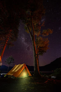 Scenic view of landscape camping in the lake 