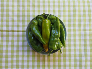 High angle view of bell peppers