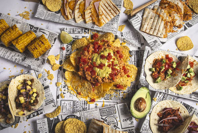 Photo above of a selection of many mexican tapas, including tacos