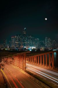 Illuminated city at night