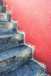 Staircase of red building