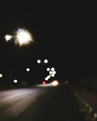 Light trails on road at night
