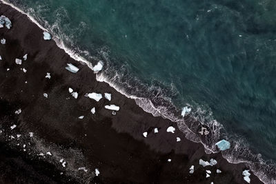 High angle view of sea shore