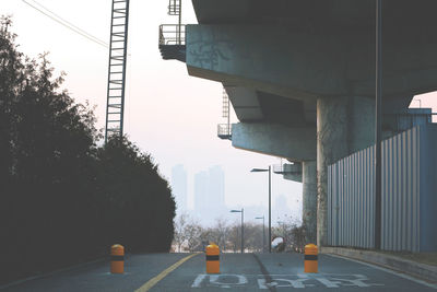 Cropped elevated road against the sky