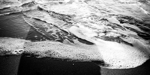 Surface level of waters edge at beach