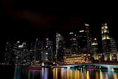 City lit up at night