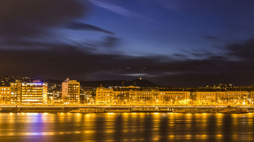 Scenic view of illuminated city at night