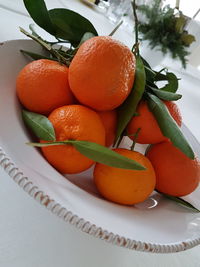 Close-up of orange fruits on table