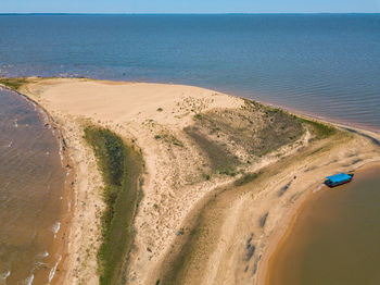 High angle view of beach against sky