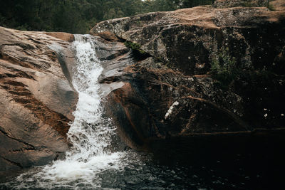 Scenic view of waterfall