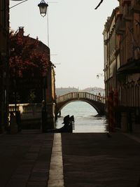 View of street light in city