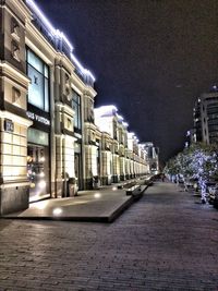 View of city street at night