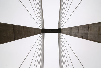 Low angle view of suspension bridge