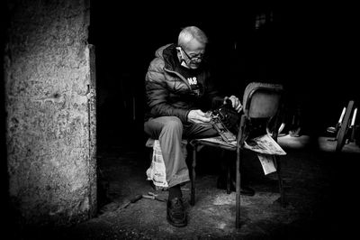 Man sitting on chair