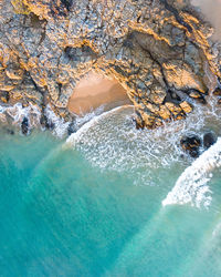 Rock formation in sea