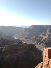 Scenic view of mountains against clear sky