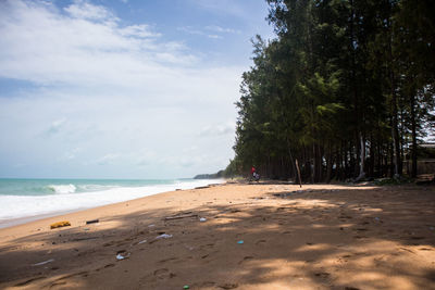 Scenic view of beach against sky