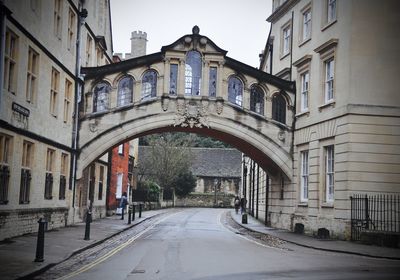 Empty road in city