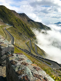 Scenic view of mountains against sky - passo dello stelvio 